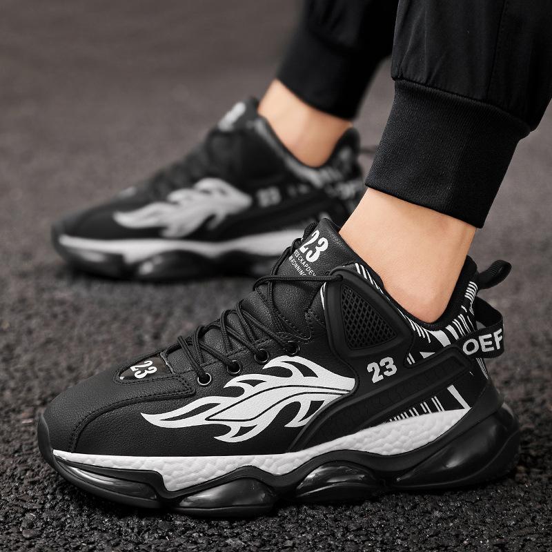Autumn New Large Size Leather Dad Shoes Men's Shoes Thick Sole Shock Absorption Sports Outdoor Comfortable Casual Shoes Men's Jinjiang Shoes