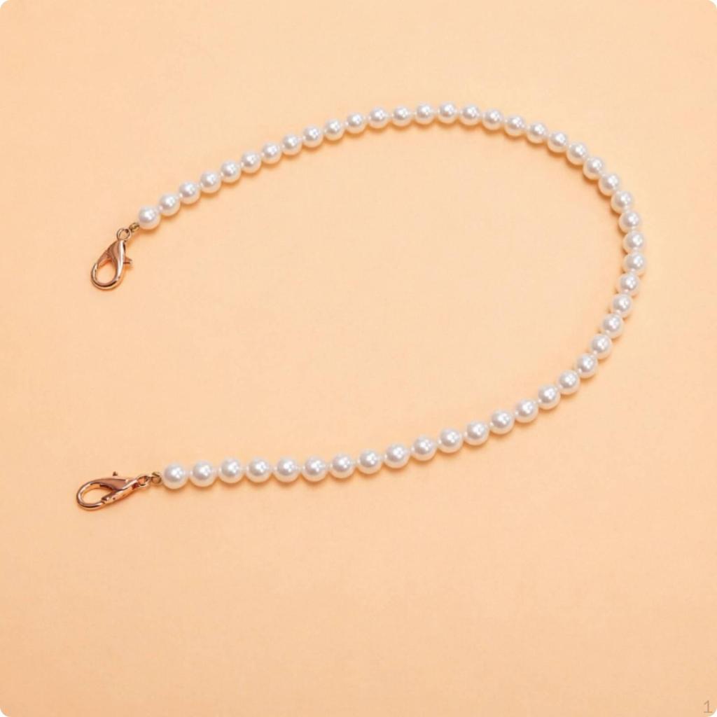 Pearl Bead Chain Metal Clasps Looped Strand Flexible Ornament
