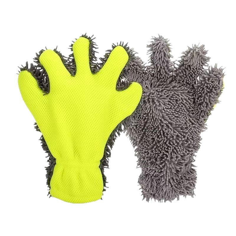 Cleaning Gloves High-Quality Polishing Cloth Car Wash Gloves Chenille Cleaning Gloves Car Wash Towels Car Washing Tools Car Beau 1pcs зелёный