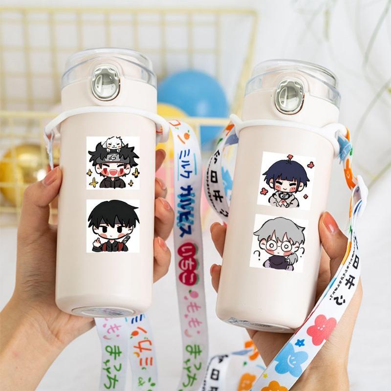 High Beauty Cartoon New Naruto Q Edition Roll up Stickers Naruto Sasuke Fun Cute Stickers Hand Account Water Cup Stickers
