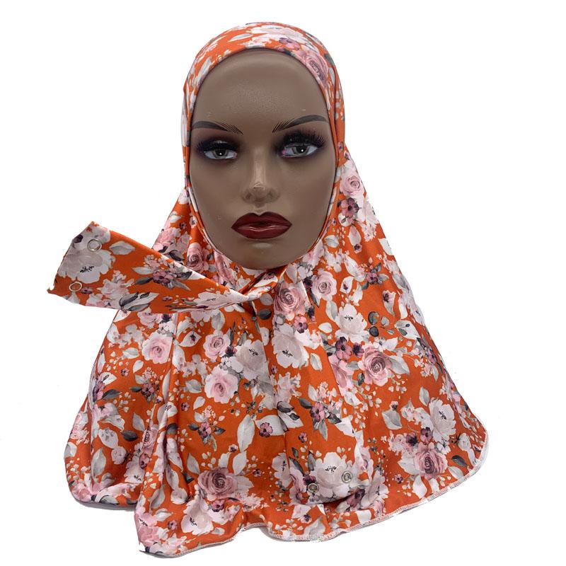 Snap Fastener Neck Head Full Cover Instand Hijab for Muslim Women