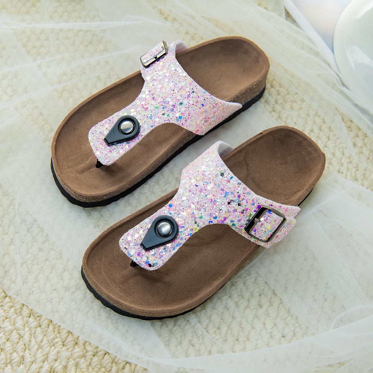 

Fashion Girls Shoes 2025 Summer New Kids Sandals Simple Comfort Girls Flip Flops Anti Slip Versatile Child Outdoor Beach Shoes 25insole16.5cm розовый