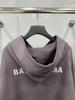 23SS B Brand Gradient Terry Cloth Hoodie with Embroidered Logo, OS Fit, Casual Hooded Sweatshirt