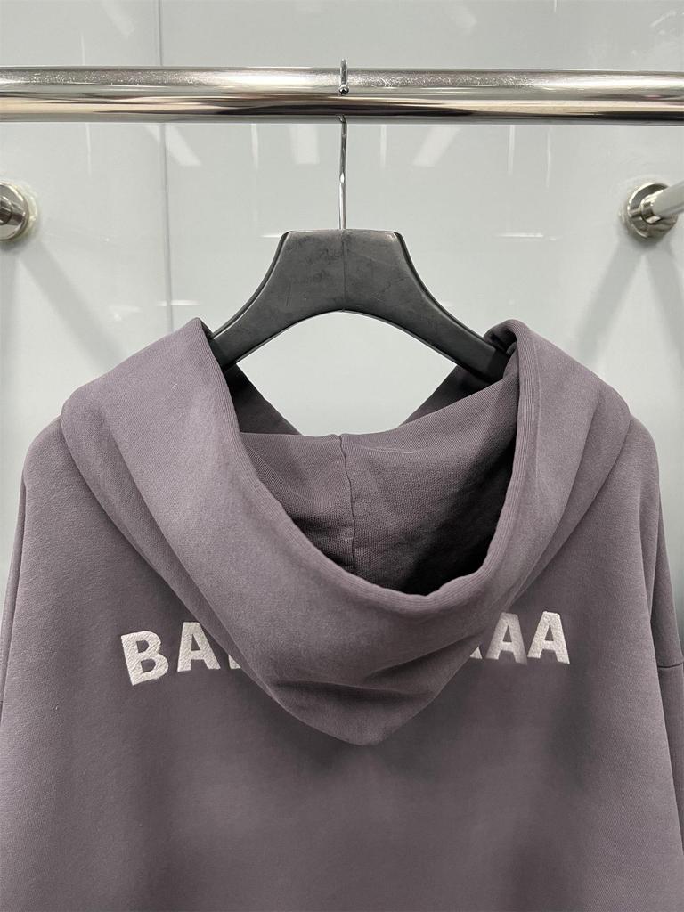 23SS B Brand Gradient Terry Cloth Hoodie with Embroidered Logo, OS Fit, Casual Hooded Sweatshirt