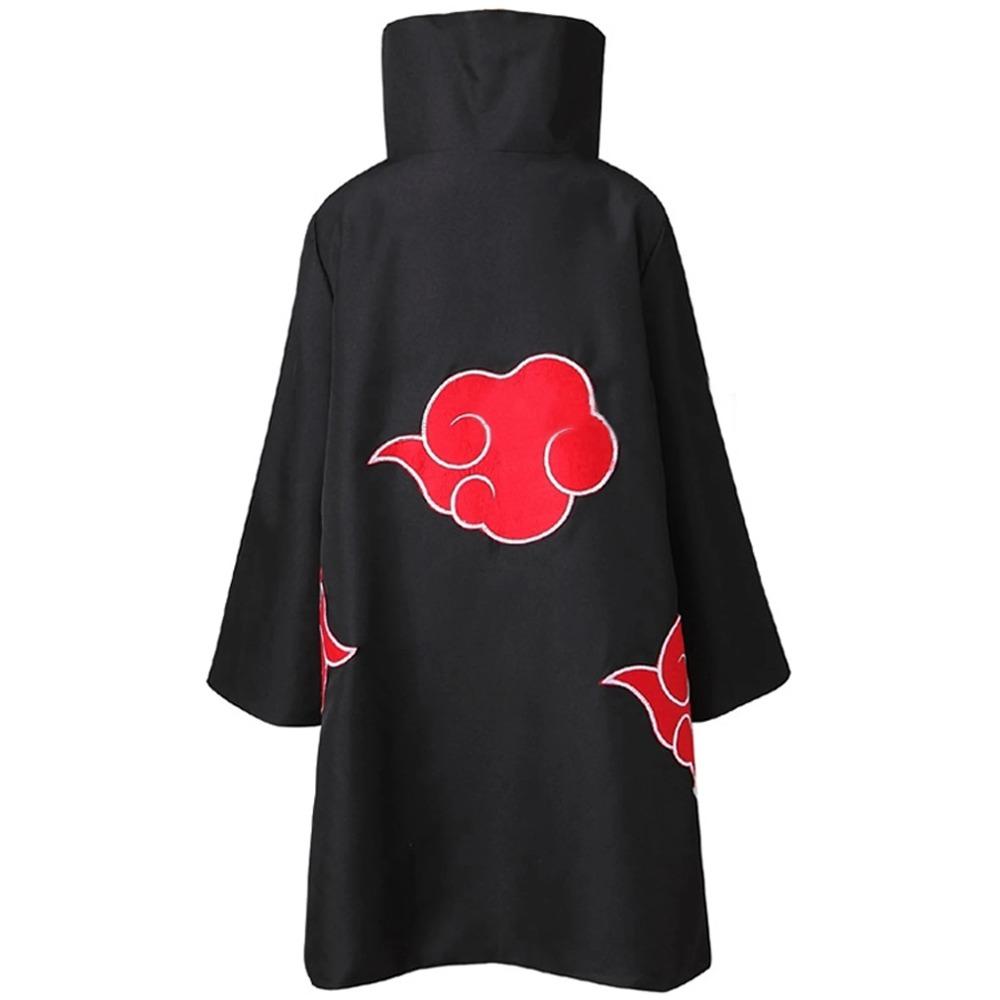 Akatsuki Uchiha Itachi Cloak for Kids Adult Long Black Robe Capes Halloween Carnival Cosplay Costume with Accessories