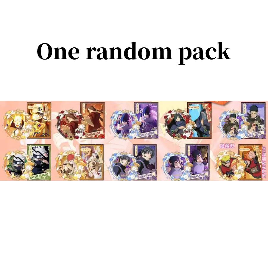 Naruto Shippuden Main Characters AR Interactive Glitter Laser Tin Pin Badge, Anime Collectible Blind Box, 75mm One random pack *1ea