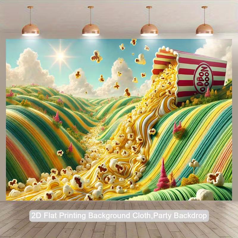 

2D Fantasy Popcorn Tapestry, Popcorn River Flowing from Box 47.2x31.5inch/120*80cm