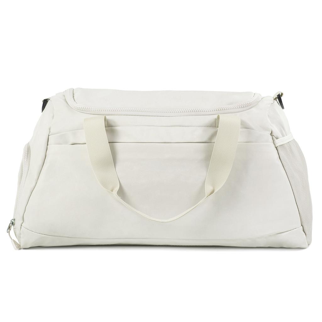 Large ecru sports travel training bag, hand luggage, tourist bag