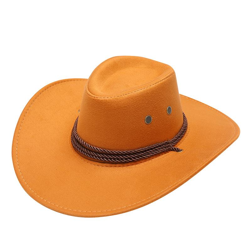 Hot-selling American Western Cowboy Hat, Suede Outdoor Visor, Men's Riding Hat, Big-brimmed Cowboy Hat