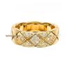 CNC Coco Style V Gold Rhombus Diamond Inlaid 18k Rose Gold Couple Rings