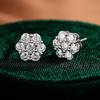 Unisex Hip-hop Moissanite Snowflake Stud Earrings In 925 Sterling Silver