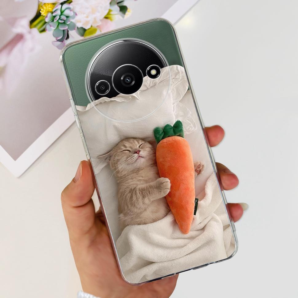 For Xiaomi Redmi A3 Case RedmiA3 Flower Cartoon Fundas Soft Silicone Casing For Xiaomi Poco C61 PocoC61 Coque Ultra Slim Cover