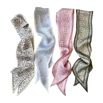 Scarf Collar Neckwear Floral Scarf Silk Feeling Chokers for Casual Wear for Female Fashion Enthusiasts