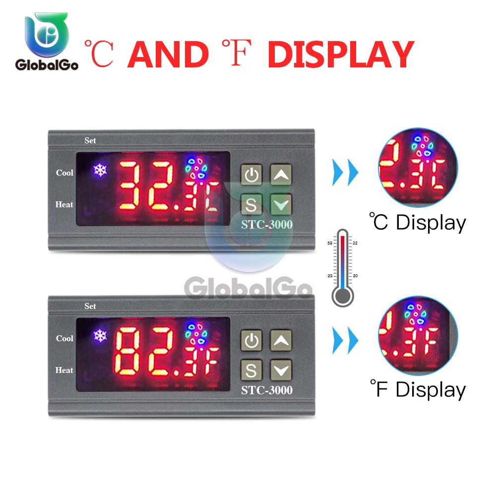 STC-1000 3000 3008 Digital LED Temperature Controller Temperature Sensor Relay Heating Thermoregulator Cooling Heater Thermostat