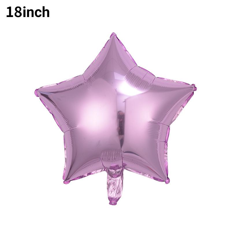 18-Inch Light Version Of Pentagram Aluminum Film Balloon Solid Color Star Balloon Aluminum Foil Birthday Party Decoration Arrangement
