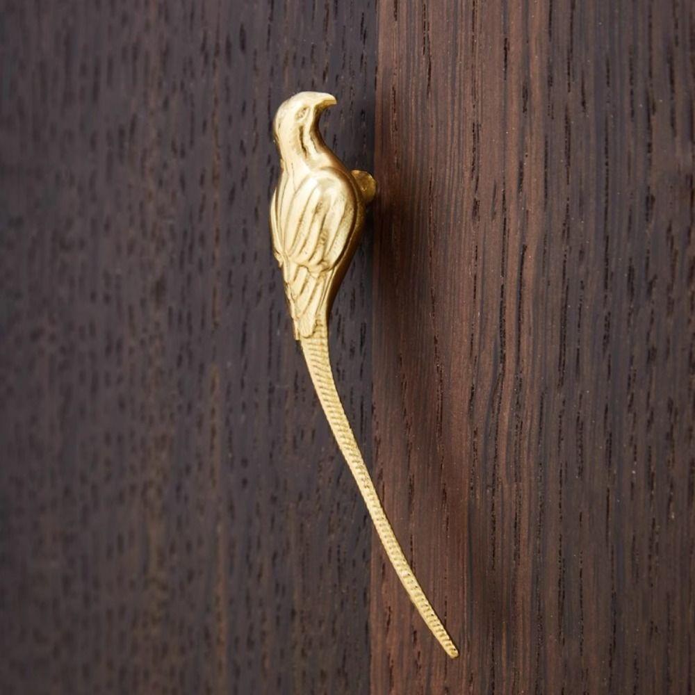 Personalized Gold Magpie Brass Handle Creative Closet Door Handle Wine Cabinet Drawer  Children's