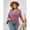 Autumn New Women's Plus Size V Neck Sweater Loose Casual Long Sleeved Blouse