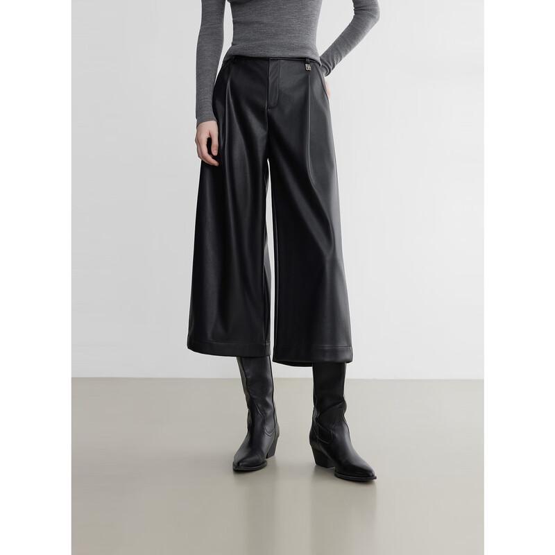 ELLE Women s 2026 Spring Faux Leather Straight-Leg Pants L