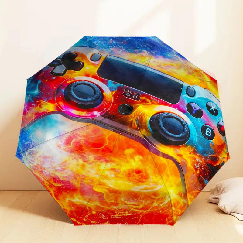 

1pc Fire Lightning Pattern Umbrella Design Automatic Opening and Closing Umbrella, High-quality Travel Umbrella, c1128150