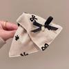 Fabric Bow Triangle Hairpin Korean Versatile Back Head Hair Clip Fashionable Elegant Temperament Headgear Women