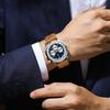 High Quality Sport Chronograph Men Quartz Watches Luxury Leather Wristwatch Waterproof Luminous Watch for Men