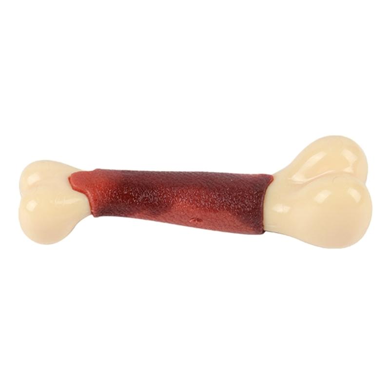 Dog Chew Toy for Aggressive Chewers for Tough Nylon and Rubber Bone Toy Beef Flavor Toothbrush for Small Dogs Teething