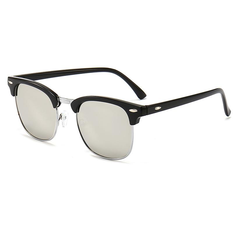Classic Sunglasses Retro Rice Nail Half Frame Sunglasses Trendy Film Reflective Glasses Toad Glasses Sunglasses
