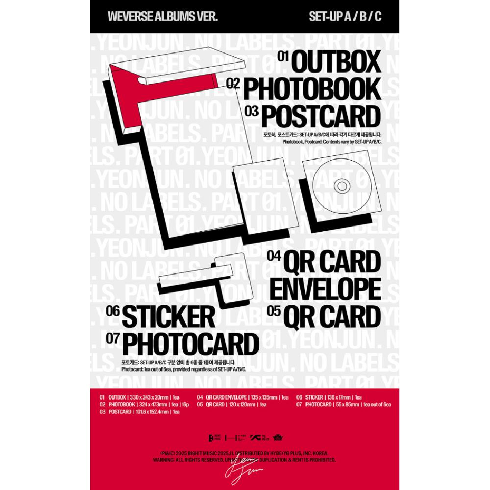 Pre-order YEONJUN Solo Album NO LABELS Part 01 Weverse Albums Ver. & SHOP POB