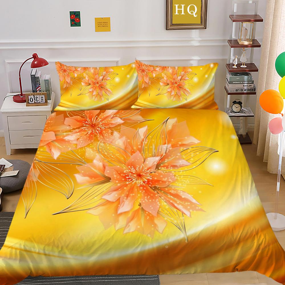 3D Flowers Printing Bedding Cover Full Size Polyester Bedspreads Woman Luxury High Quality Bedroom Decor
