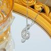 Nickel Silver Plated Gold 'Because of You' Necklace - Shiny Musical Note Pendant, Luxurious Niche Design, 2026 Style