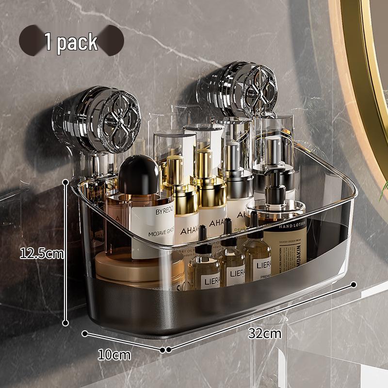 

Настенный органайзер на присосках без сверления для ванной, общежития, съемной квартиры или кухни серый