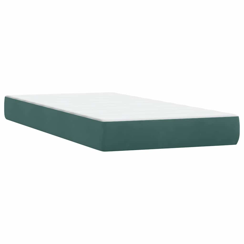 Box Spring Bed with Mattress Dark Green 80 x 220 cm Velvet
