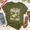 Off To Praise The Lord TShirt Bible Verse Christian Tee Faith Goose Shirt Trendy Church Christianity Graphic Tshirt Women Tops
