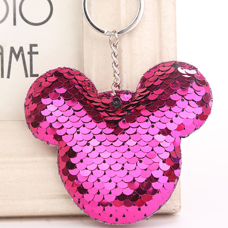 Sequin Keychain Reflective Shiny Keychain Pendant Ladies Bag Car Pendant