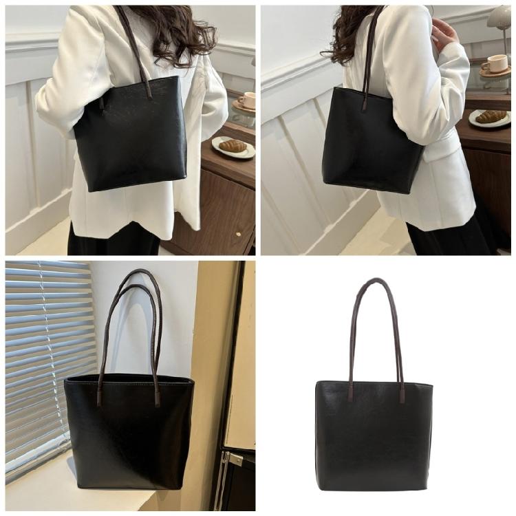 Large Capacity Handbag Korean Style Shoulder Bag PU Leather Tote Bag for Women