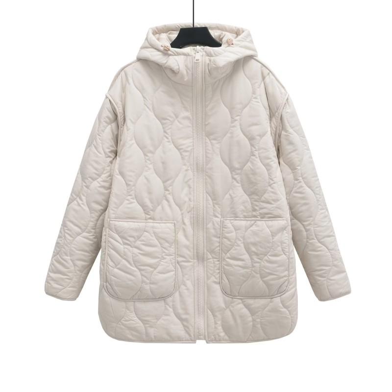 Haină de iarnă pentru femei, cu glugă, căptușită cu bumbac, lungime medie, inspirată din stilul Y2K, supradimensionată, Streetwear