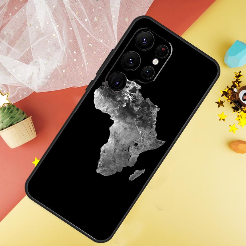 Africa Map Geography Phone Case For Samsung Galaxy S25 Ultra S21 S20 S22 S23 Ultra S9 S10 Plus S24 FE Cover Coque