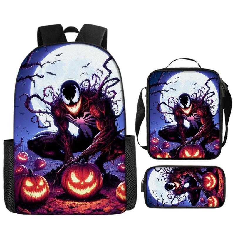 Spider-Man Backpack Set for Kids Toddler Halloween Backpack 3 Piece School Bag Street Style