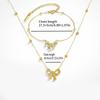 Fashionable Steel Jewelry Set Featuring Butterfly Bowknot Pendant Elegant Necklace And Bracelet For Everyday Wear