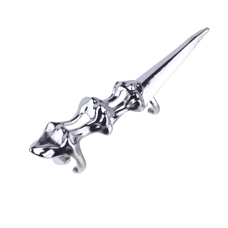 Punk Metal Exoskeleton Index Finger Joint Bone Ring Gothic Rock Machinery Fingertip Ring Long Finger Rings Jewelry Gift