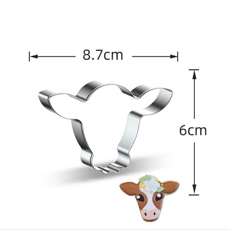 1pcs Patisserie Reposteria Cow Cattle Milk Fence Cookie Cutter Fondant Cake Decor Tool Plaste Cupcake Toppers Biscuit Mold Mould