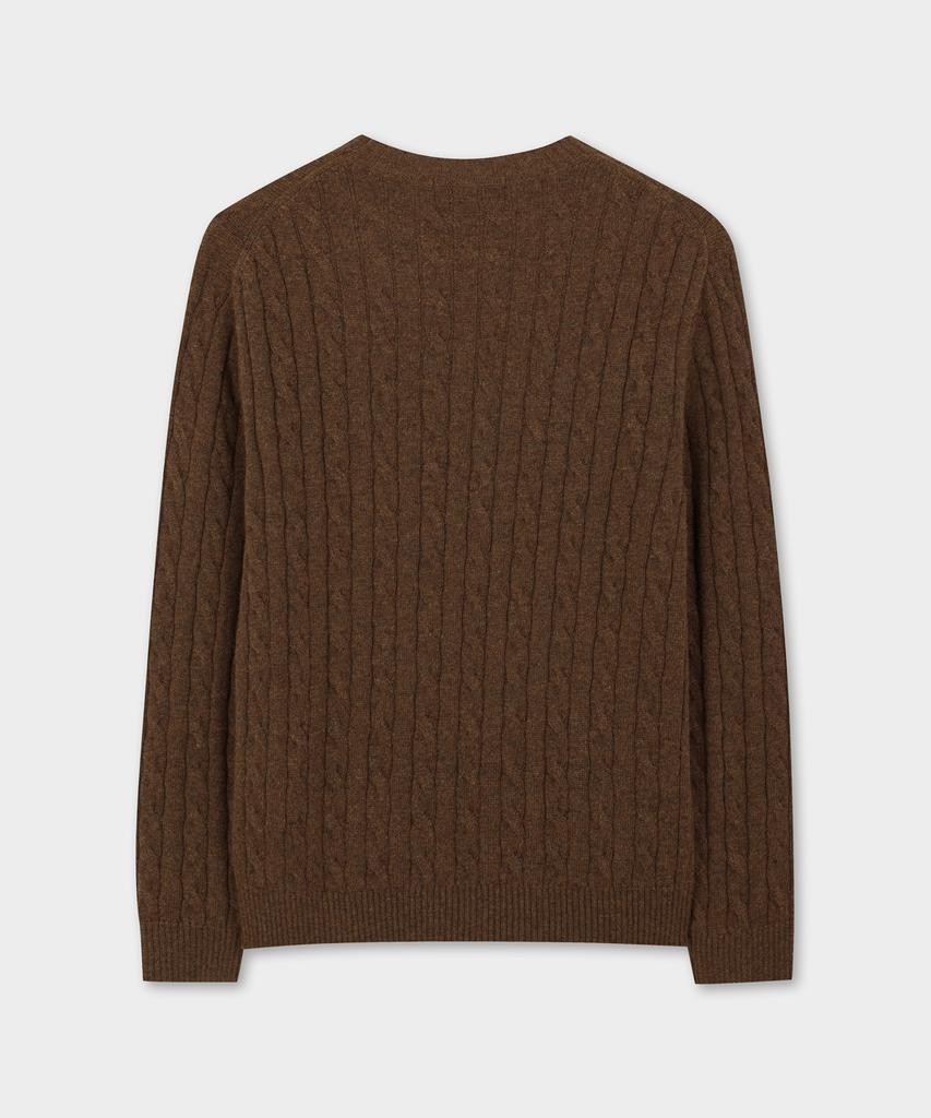 BROOKS BROTHERS [Heritage] Wool Cashmere Cable Sweater (Brown) (Bbwrmhg411)