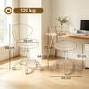 Rolling Stool, 360 degrees Rotating PU Massage Stool with Adjustable Height 73-88 cm and Backrest