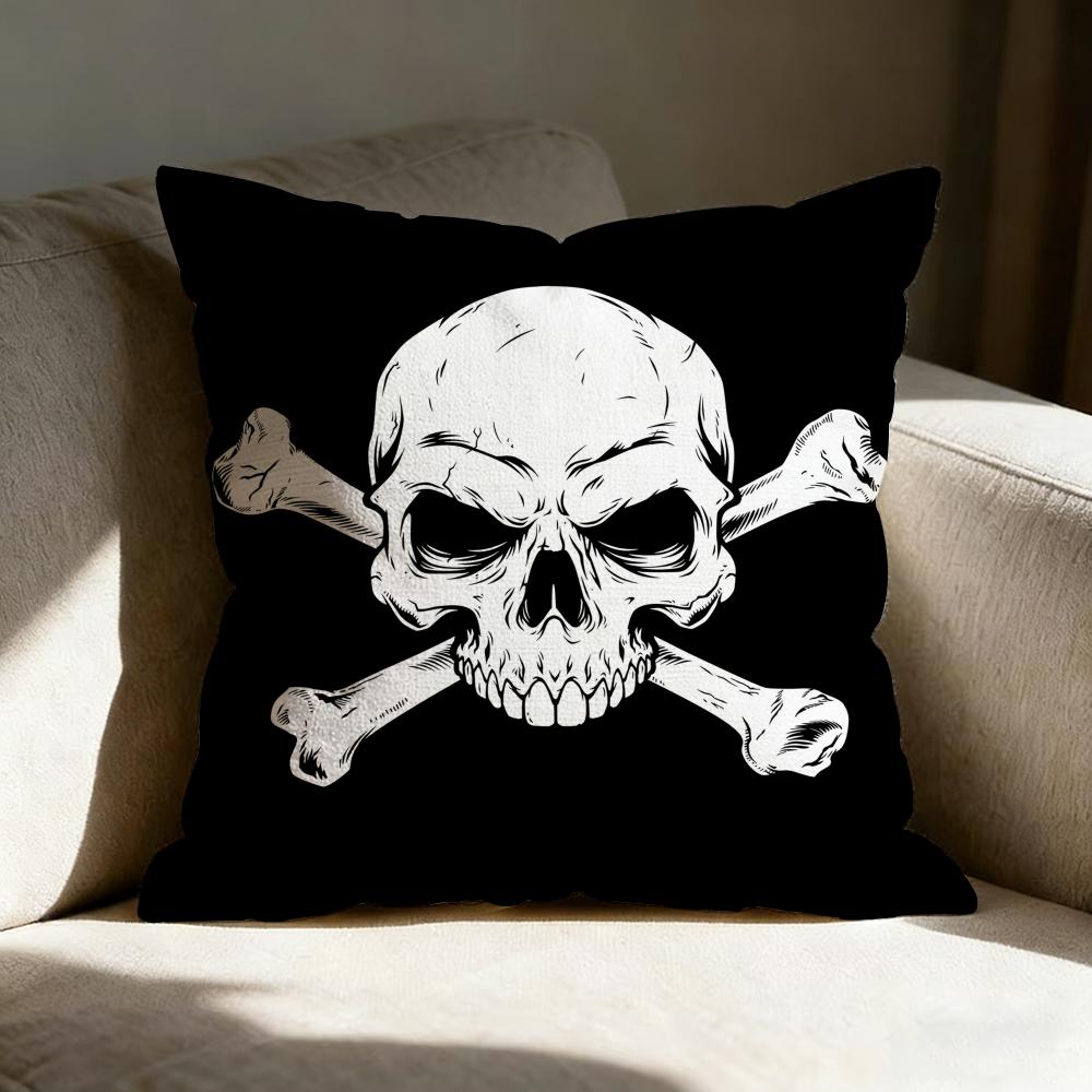 Skull Crossbones Pillow Case Pillowcase Doublesided Printed Sofa Cushion Bedroom Headboard Pillow