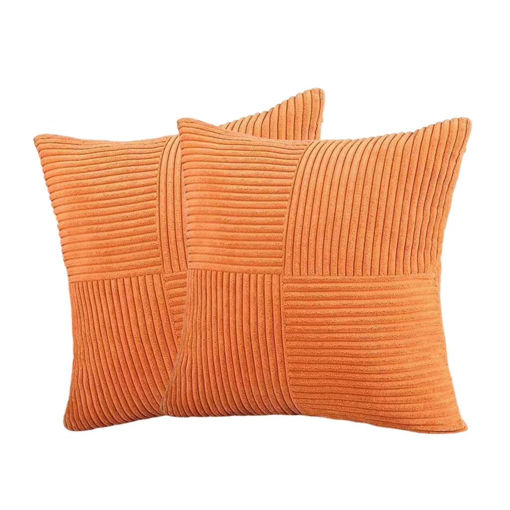 Corduroy Throw Cover - Color Design for Living Room Sofa Cushion