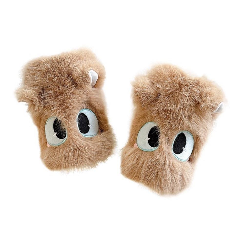 

Soft Plush Sleeve Covers Faux Fur Big Eyes Protective Sleeves Anti-fouling Sleeve Cuffs Office