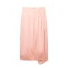 2025 Summer Gold-Trimmed Pink Silk Midi Skirt Set