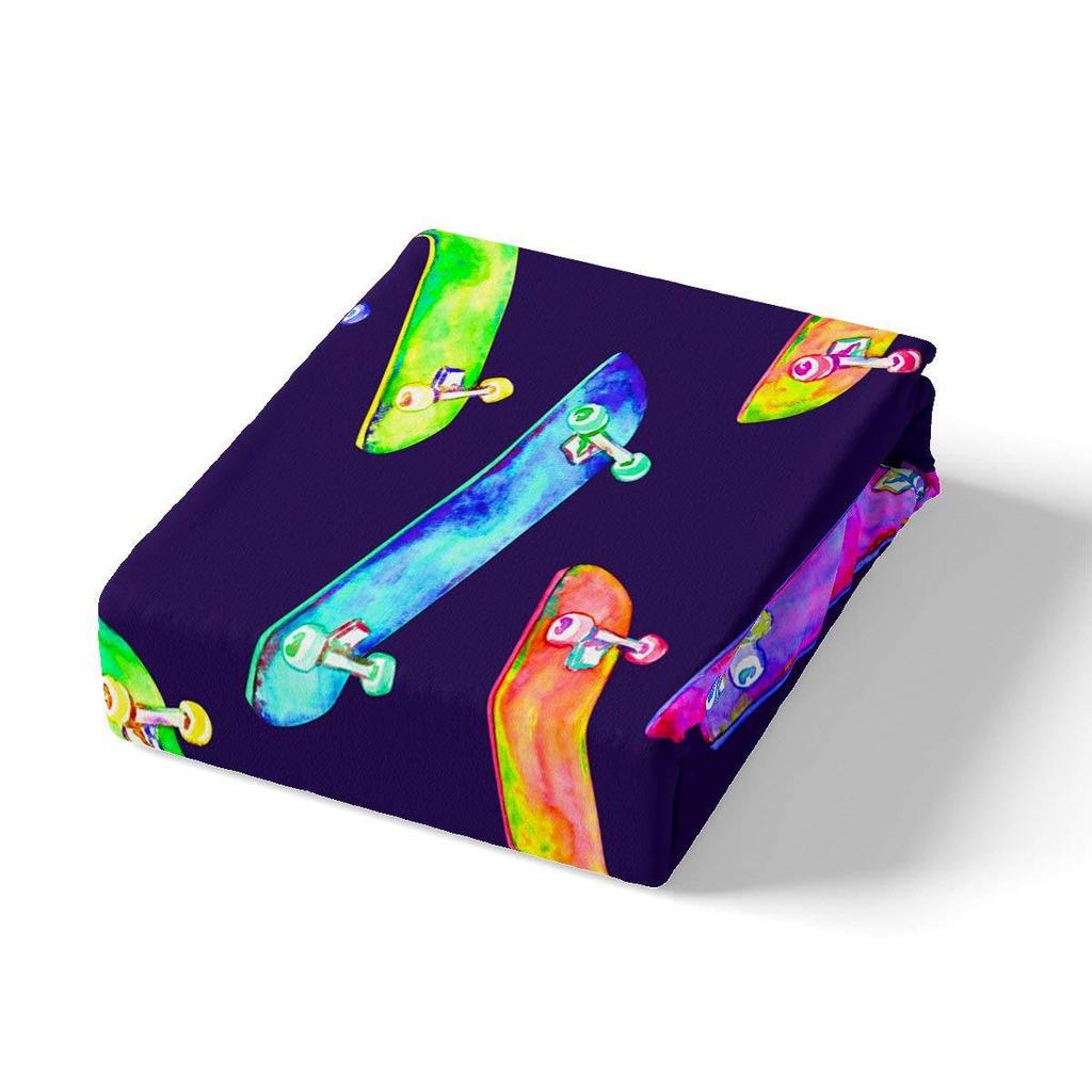 Hip Hop Skateboard Pattern Sheet Three-Piece Digital Printed Sheet Bedding Set Adult Children