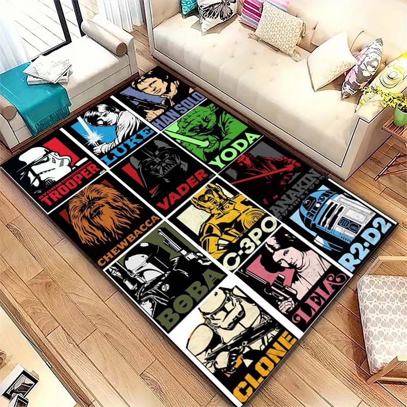 Star Wars Galaxy Printed Rug Non-Slip Floor Mat for Living Room Bedroom Kids Room Home Decor