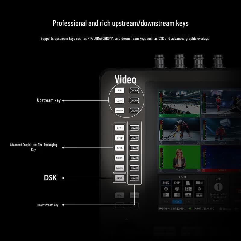 JiaShiYing R8 4K HD Live Video Production Switcher